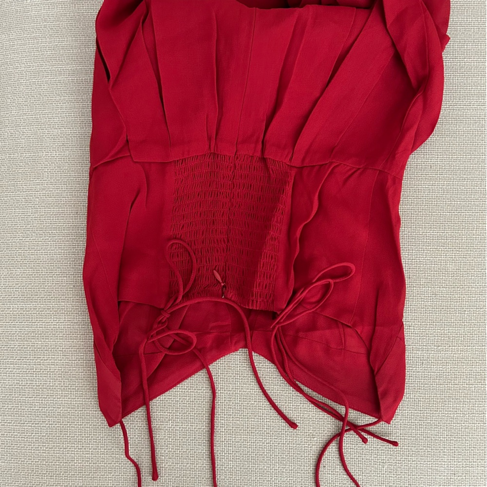 Reformation Jaelyn Midi Dress - Sangre Red Cocktail Holiday Party - Picture 7 of 11